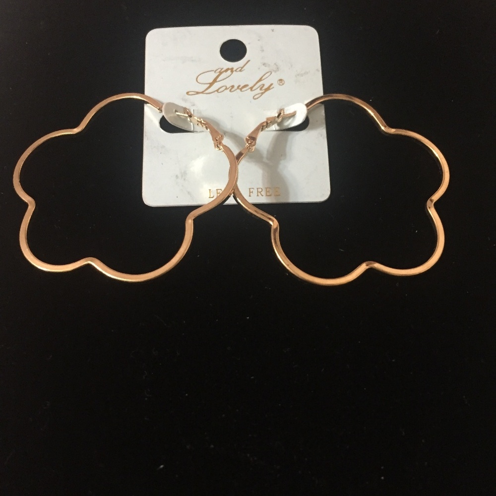 Gold Toned Star Shaped Hoop Earrings